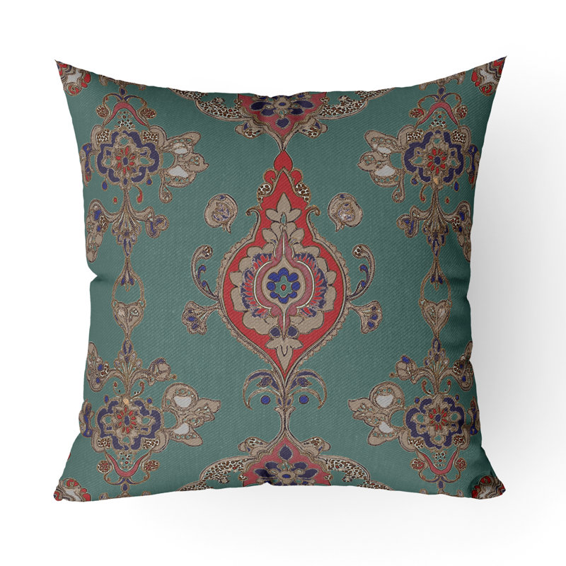 Toile de curiosités Intérieur/Extérieur 16x16, Carré 16 po, Bleu sarcelle / rouge