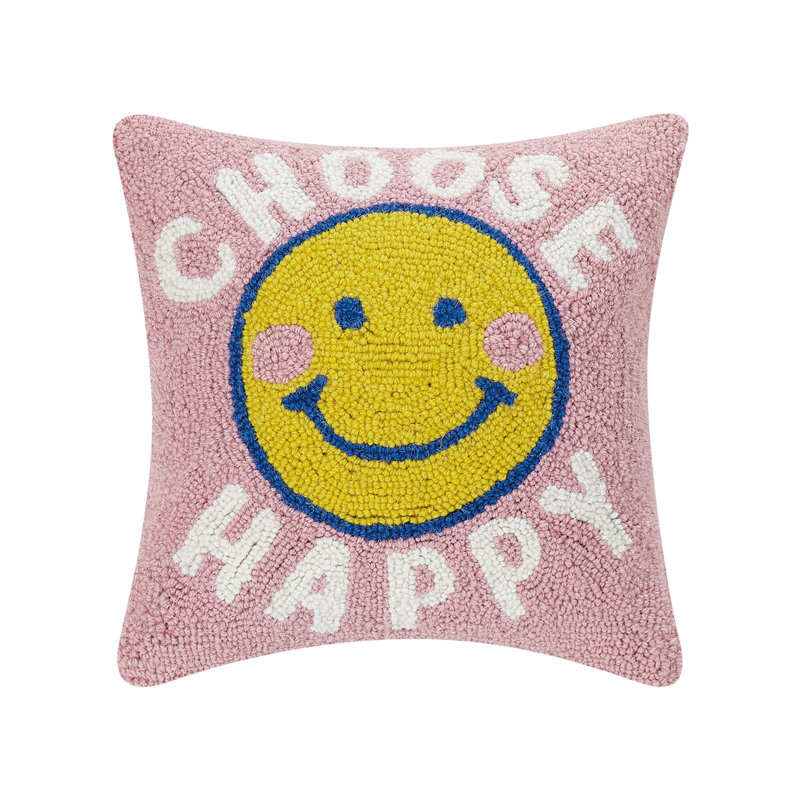 Oreiller inspirant avec housse amovible en laine The Happy