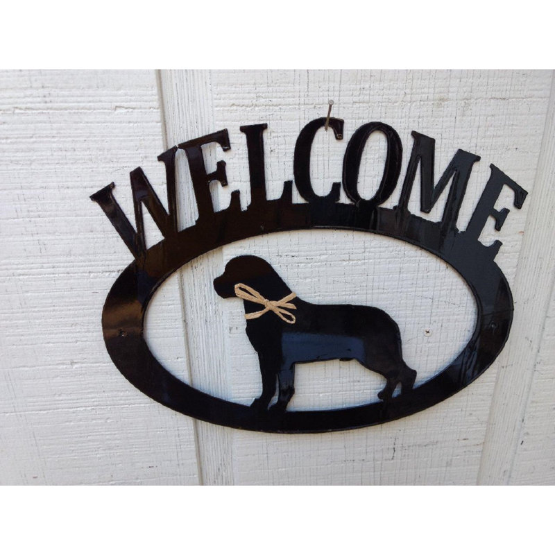 Panneau de bienvenue en métal Rottweiler