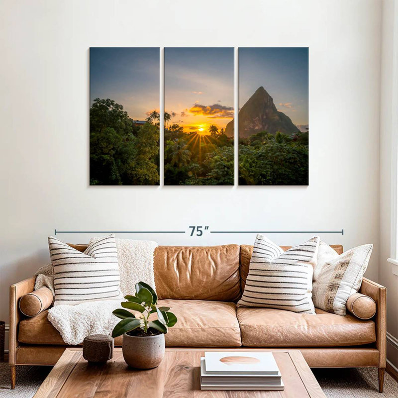 Pitons de camion au lever du soleil, H 36 po x l 57 po