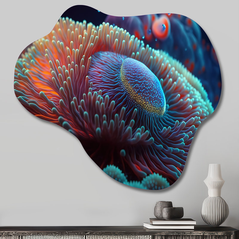 «In The Ocean - Asymmetric Coastal Beach», reproduction d'art murale en métal, H 25 po x l 28 po x P 1 po