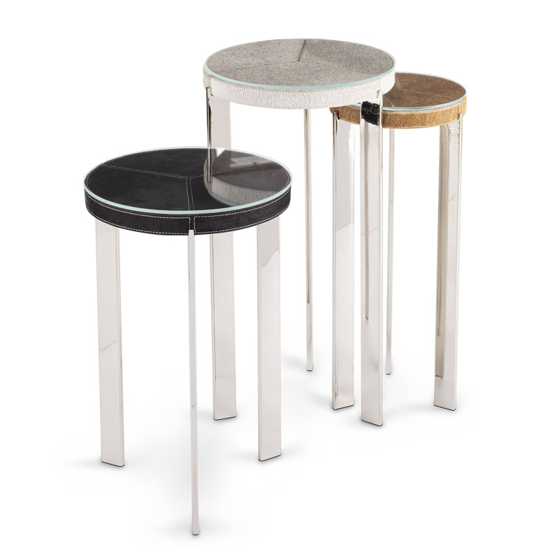 Andres Nesting End Table, Nickel