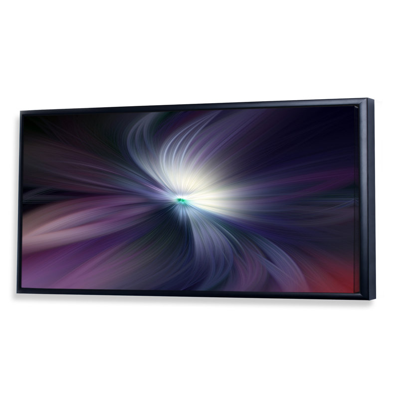 «Colorful Marbleized Swirl Abstract Leaf», impression sur toile, Cadre noir, L 20 po x H 12 po