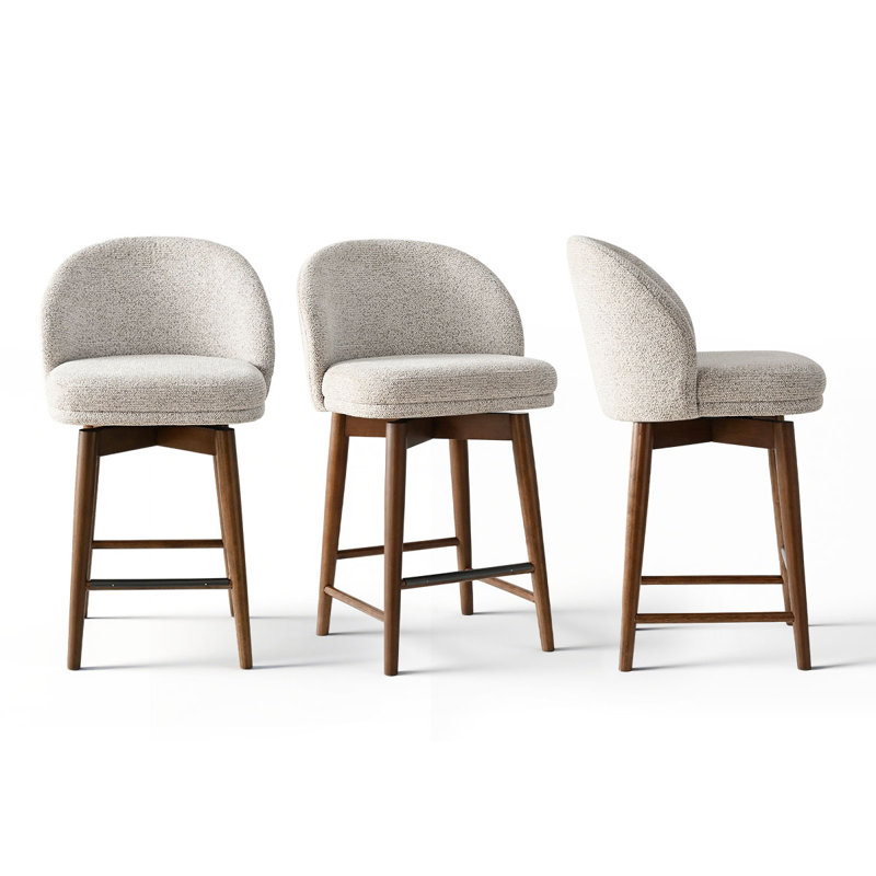 Tabouret de comptoir pivotant rembourré, Beige