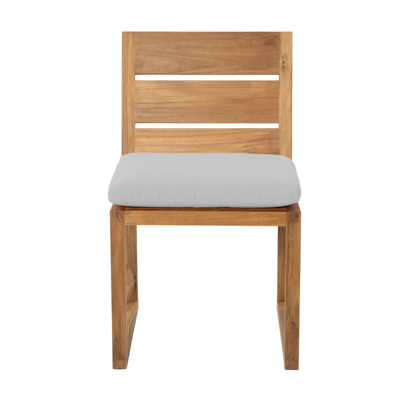 Chaise de terrasse avec coussin Uvita, Naturel