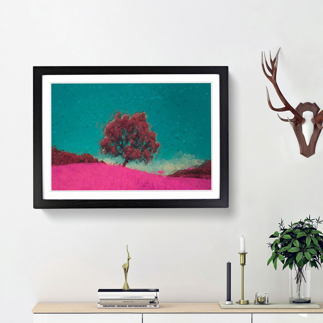 A Pink Tree in Malaga Spain in Abstract - Framed Print
