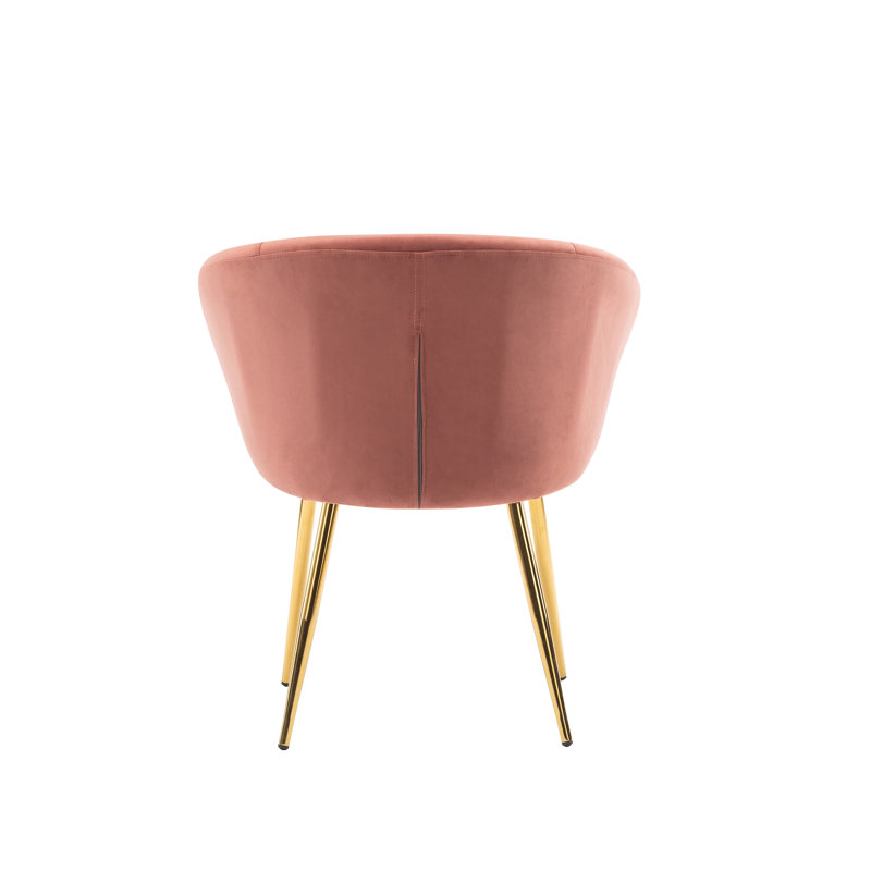 Fauteuil rembourré en velours, Rose