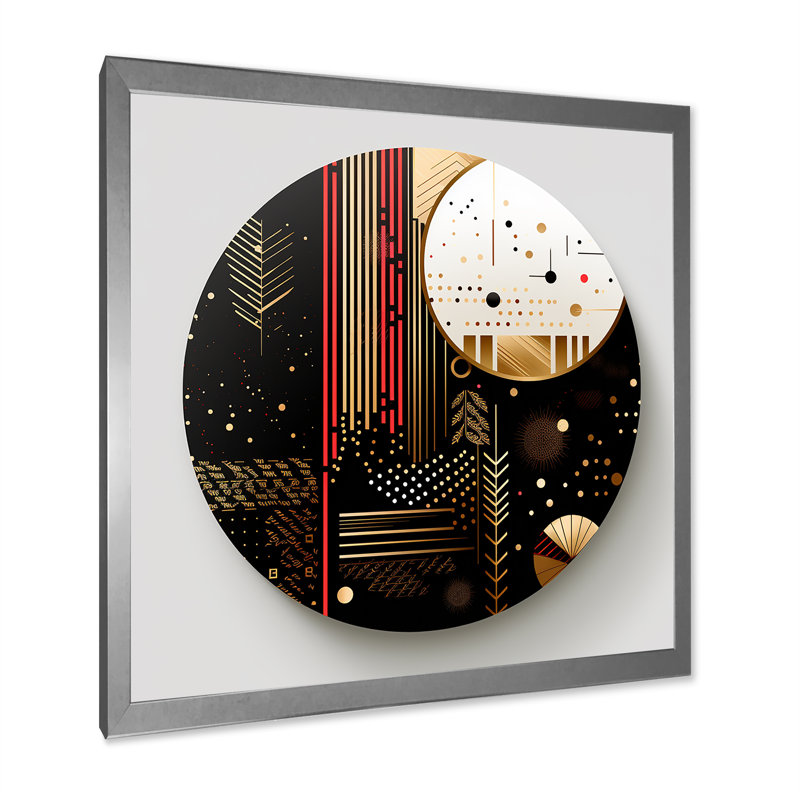 Boho Chic Daydreames géométrique cercle Art I - abstrait spirales murales, H 16 po x l 16 po x P 1 po, Cadre simple argenté