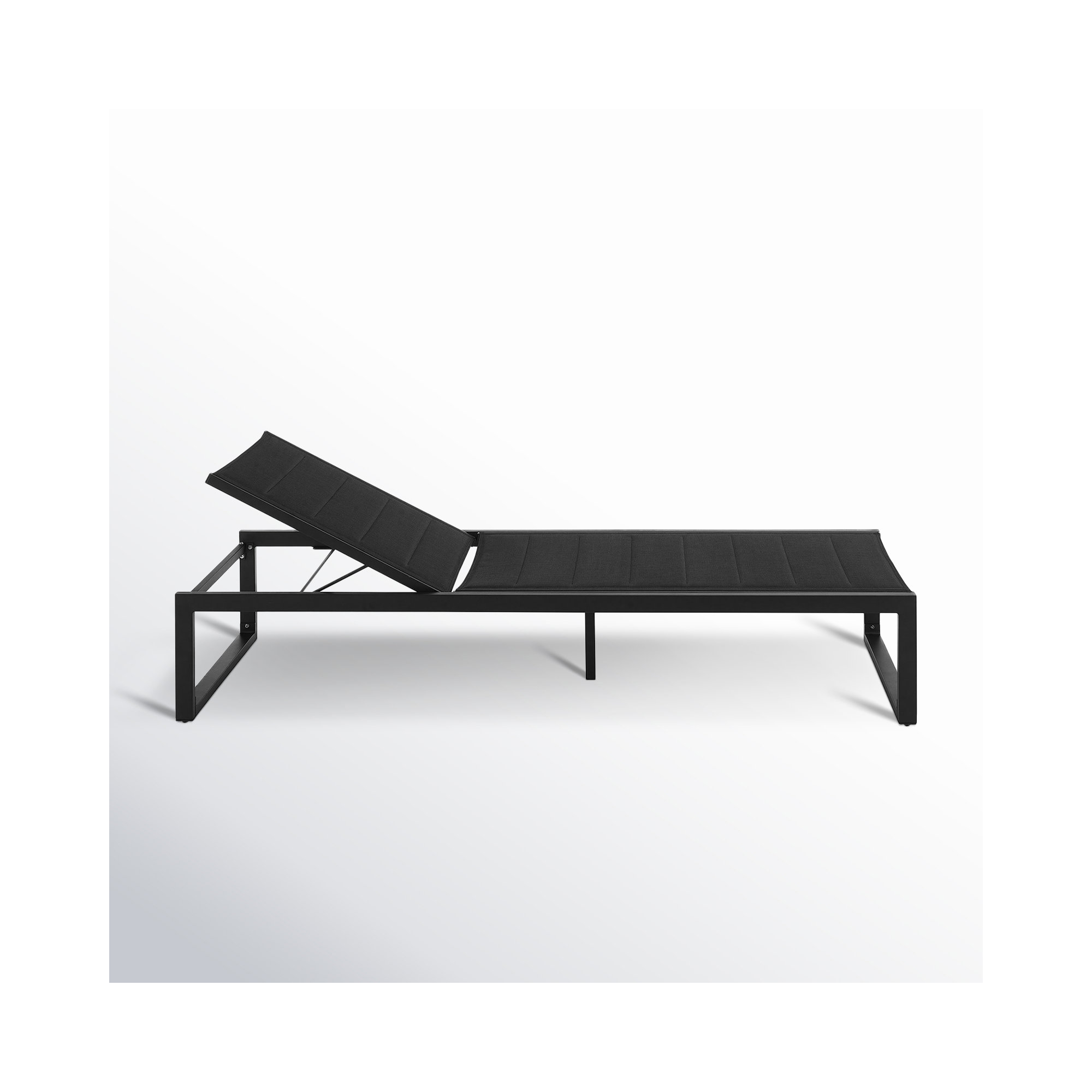 Armando Outdoor Aluminum Chaise Lounge, Black