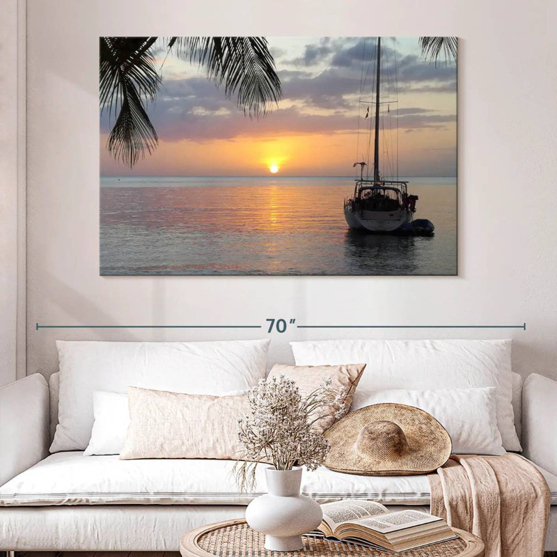 Gillard coucher de soleil des Caraïbes, H 34 po x l 51 po