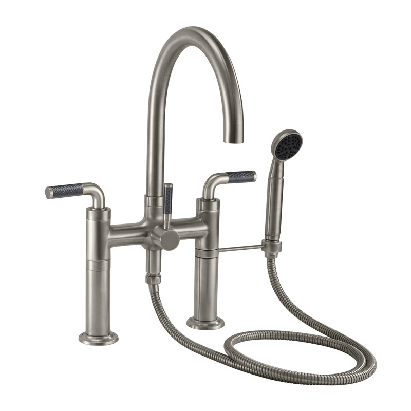 Descanso Tub Filler with Diverter, Matte Black/Silver, Lever Handle