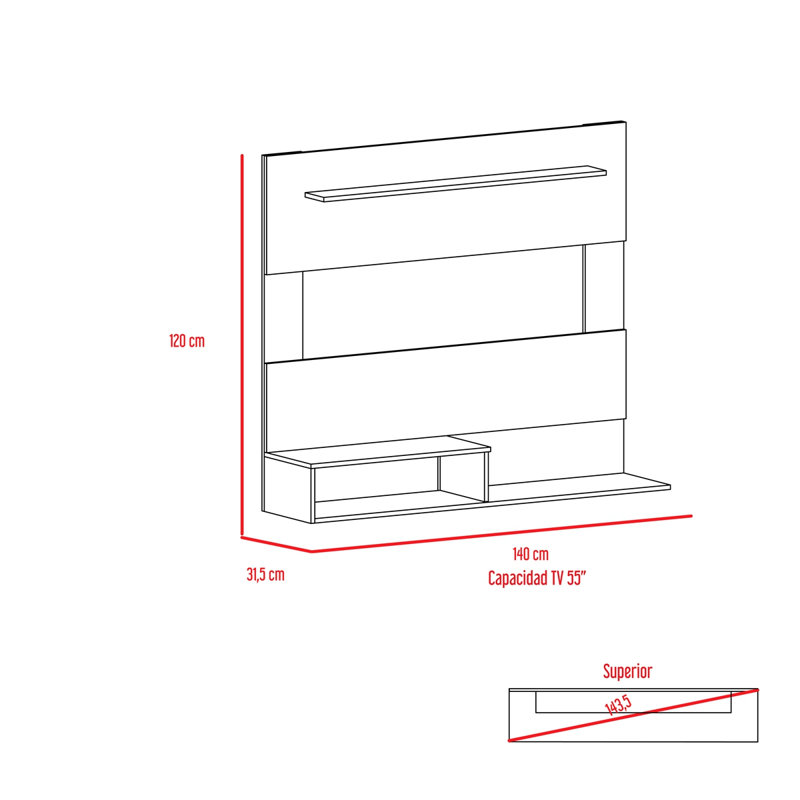 Forest Hills 3-Shelf Floating Entertainment Center
