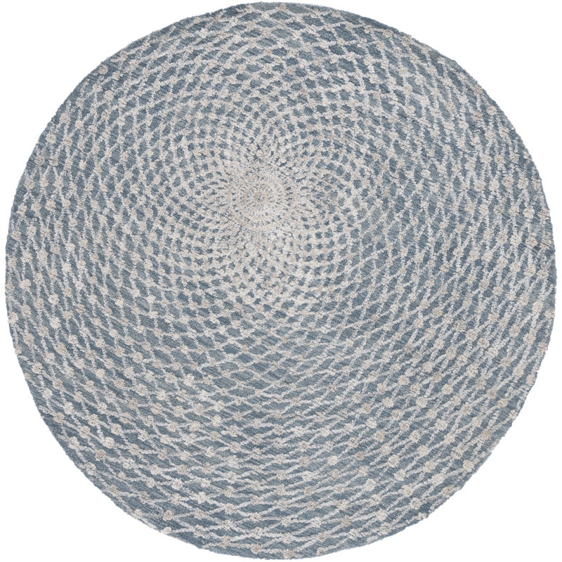 Metro Hand Tufted Wool/Cotton Abstract Rug in Beige/Gray, Round 6'