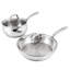 Batterie de cuisine en acier inoxydable 18/10 avec couvercles en verre BergHOFF Belly Shape