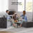 Modern Sofa With Removable Ottoman And Pillows-1564389737