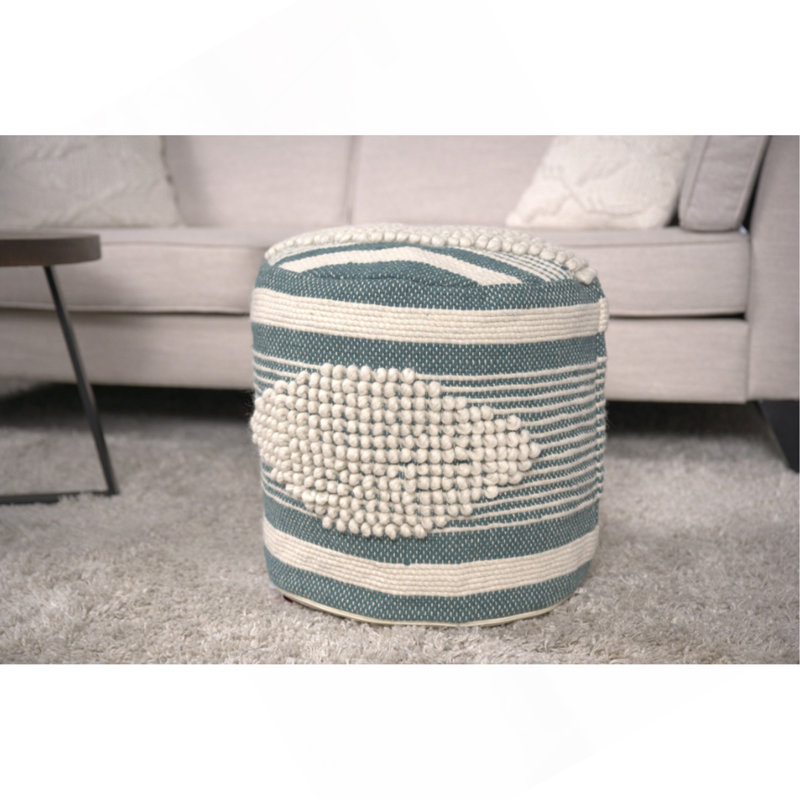 Pouf cylindrique en tissu Diamond, Sarcelle