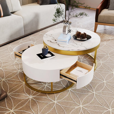 Table basse gigogne moderne avec tiroirs Modern