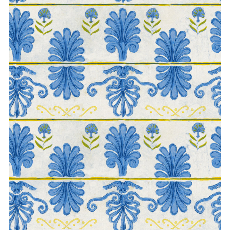 MYKONOS VILLA MOTIF Azure, Blue/White