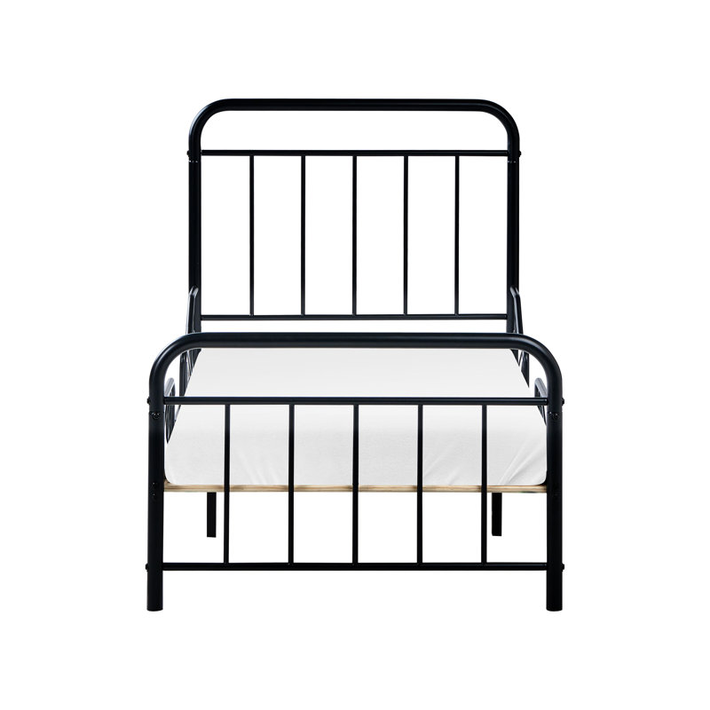 Extendable Kids Bed Metal ANAIS 90 x 200 cm (EU Single) Black, Black