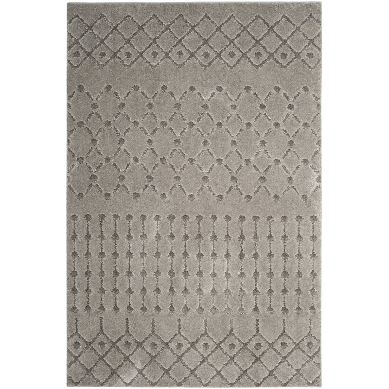 Tapis gris de style Sud-Ouest Champlain, Rectangle 4 pi x 6 pi
