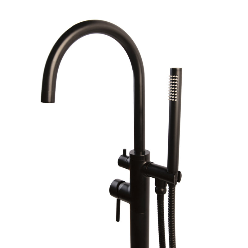 Cigno Tub Filler with Diverter, Matte Black