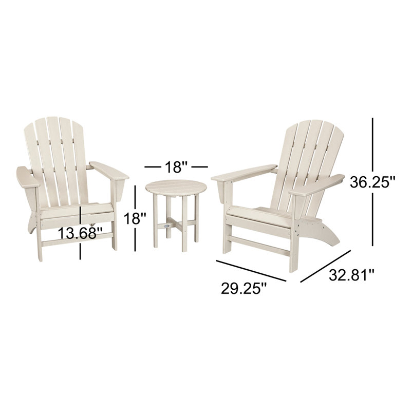 Ensemble Adirondack nautique 3 pièces, Sable