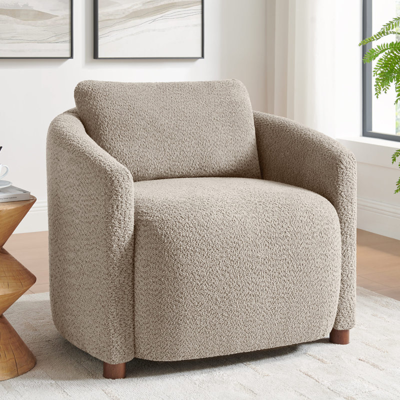 Chaise d'appoint rembourrée 34,1 po avec coussin de dossier amovible, Chameau