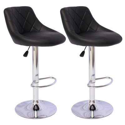 Trimont Swivel Upholstered Faux Leather Adjustable Height Bar Stool