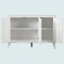 Armoire simple et simple en placage de bois massif Fraxinus Mandschuric avec trois portes en acacia massif, réglable et adaptée-609325716