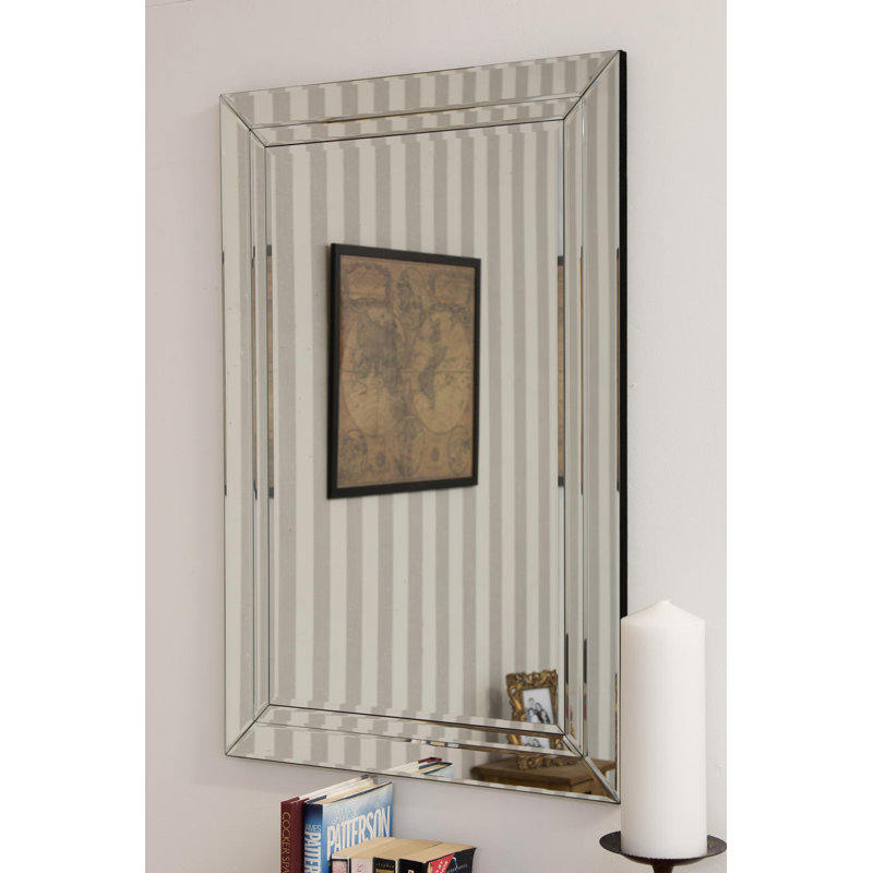 Gerardo Glass Flat Wall Mirror, 90cm H x 60cm W