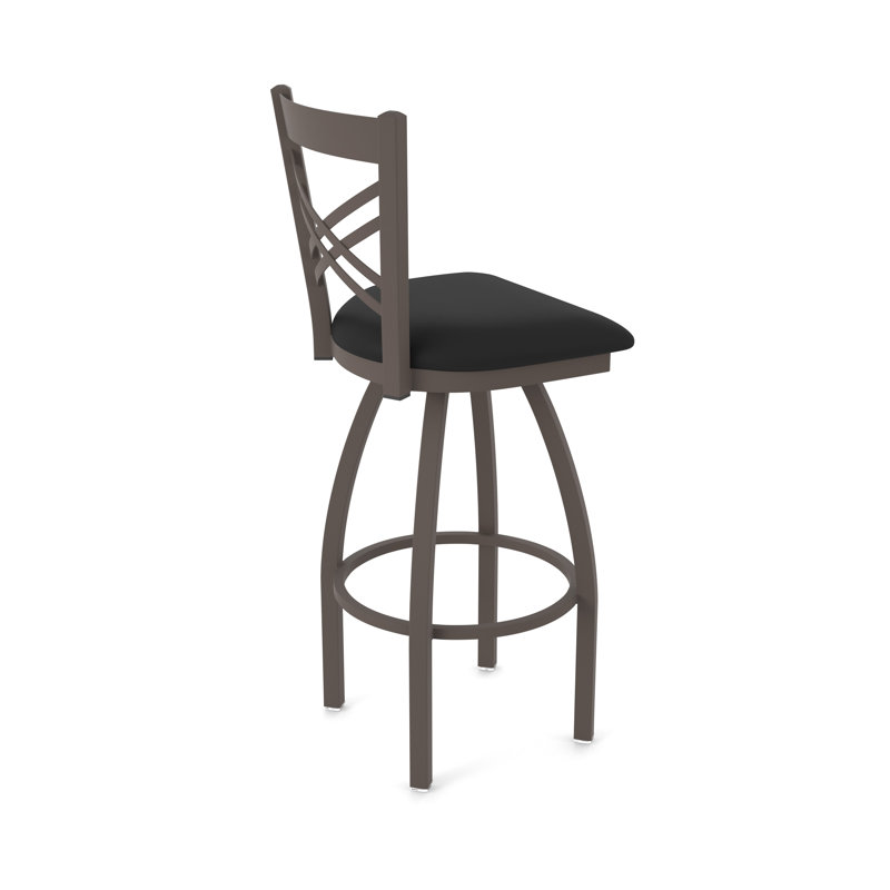 Tabouret pivotant 820 Catalina, Bronze, Vinyle - vinyle noir, Très grand (assise de 36 po de hauteur)