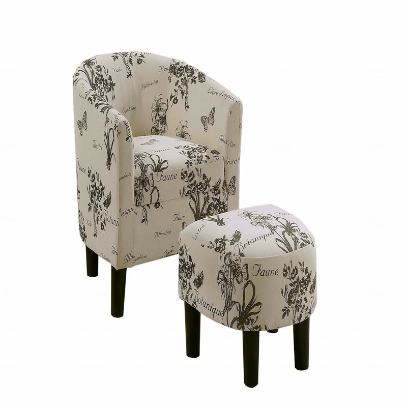Chaise d'appoint - Fauteuil compact rembourré en tissu blanc