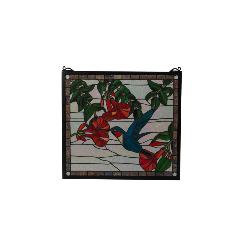 Vitrail en verre coloré H 21 po x H 21 po