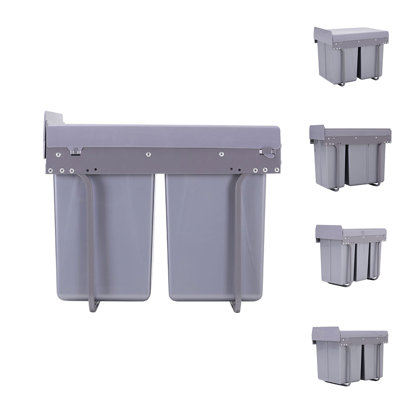 Shel Plastic Manual Lift Pull Out Rubbish Bin - 40L