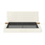 Cadre de lit plateforme rembourré California King avec étagères latérales coulissantes, matelas rembourré en velours côtelé avec mousse haute densité, cadre de lit à lattes métalliques à profil bas, aucun sommier requis, couleur crème.