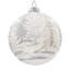 Glass Ball With Tree Pattern Ornament Set of 6 4"Dia. Frost