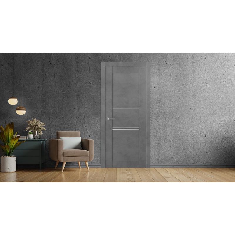 Porte standard lambrissée en bois manufacturé et en bois massif préfini Avon, 36 po x 80 po, Veralinga