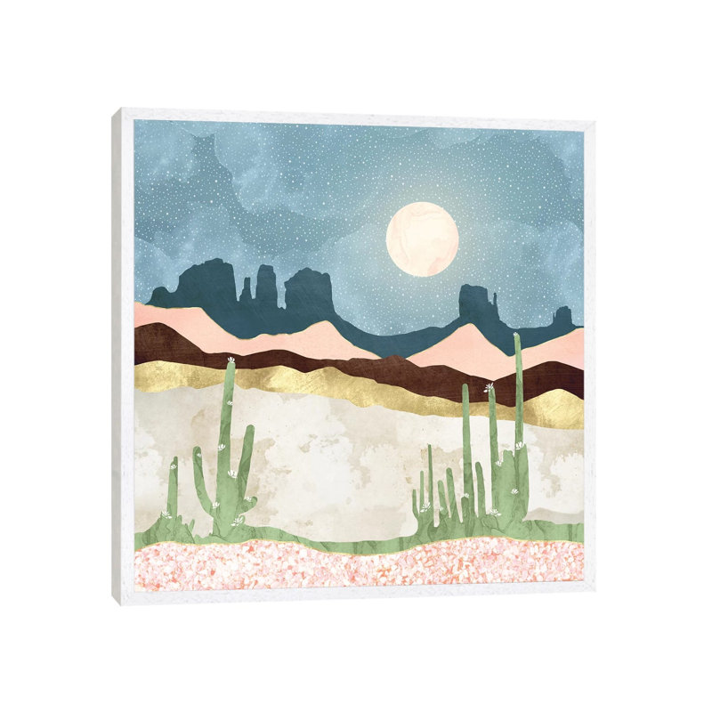 Desert Bloom - Print on Canvas, 45.72 cm H x 45.72 cm W, White Framed