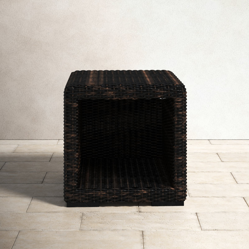 Kiona Square Resin Wicker Outdoor Side Table