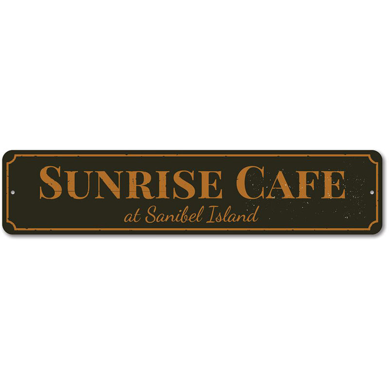 Panneau en aluminium Sunrise Cafe, H 6 po x l 24 po x P 0,06 po, Oui