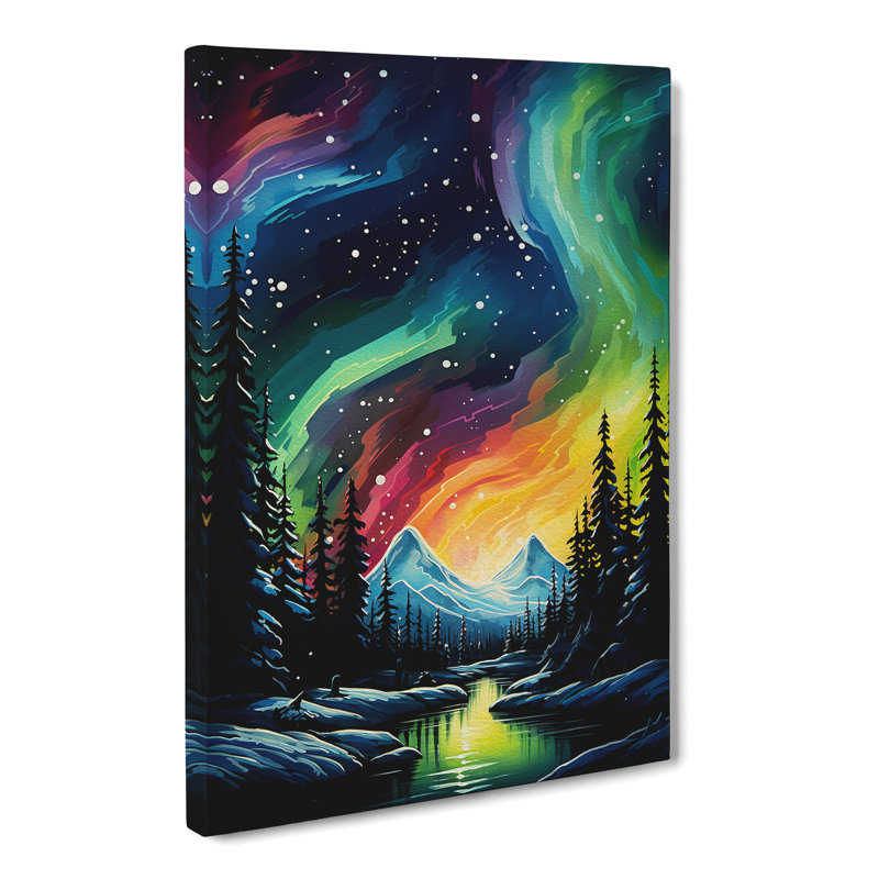 Northern Lights Modern Art No.3 - Wrapped Canvas, 50cm H x 35cm W x 3cm D