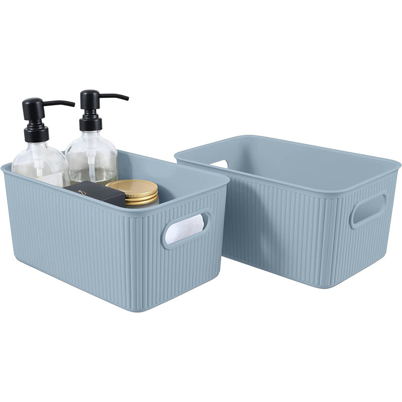 Paniers de rangement en plastique, Pierre bleue, 2
