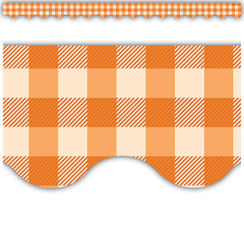 Bordure festonnée Gingham, Orange
