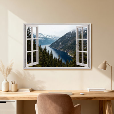 Paysage et nature montagne lac forêt neige pin vue du ciel