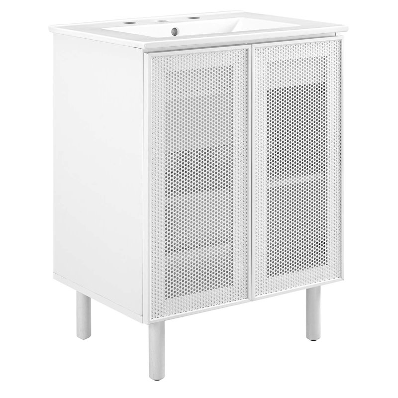 Modway Calla 24" Single Bathroom Vanity Set, White, White