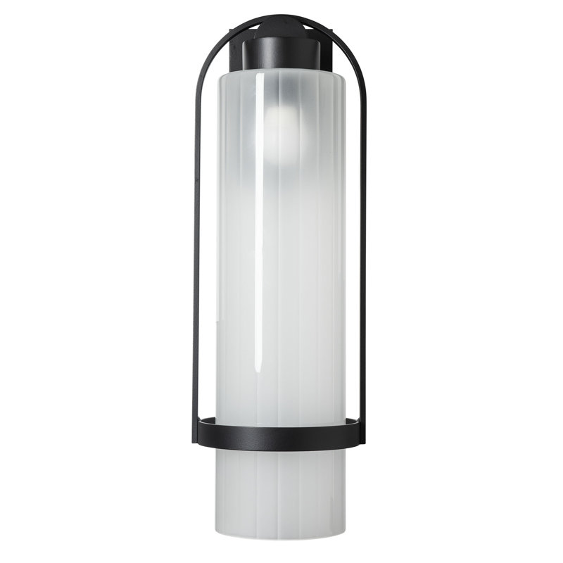 Alcove Aluminum Wall Light, Coastal Black, Frosted Glass, 23.2" H x 7.8" W x 8.3" D