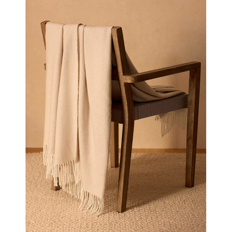 Bamboo Herringbone Tassel Throw, Oatmeal