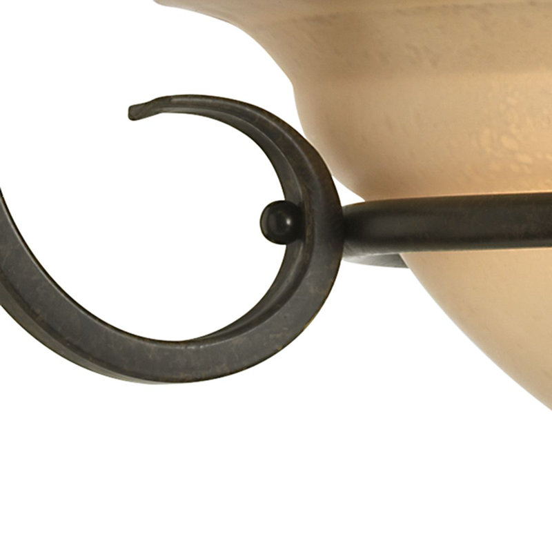 Luminaire suspendu bol 3 lumières unique Lilly, Bronze / Crème