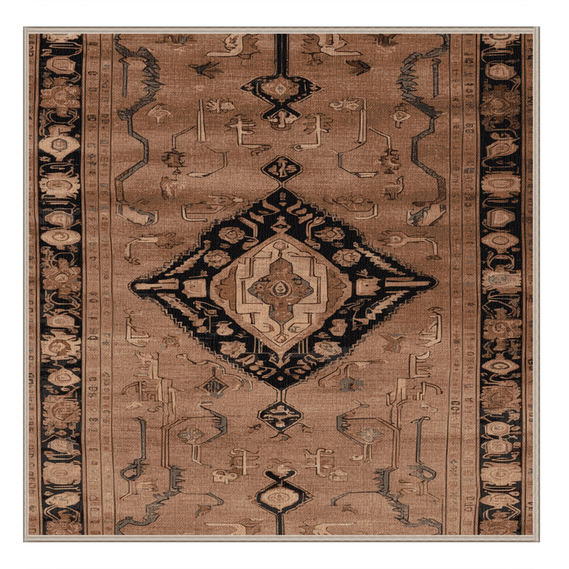 Tapis brun lavable à la machine, Carré 3 pi