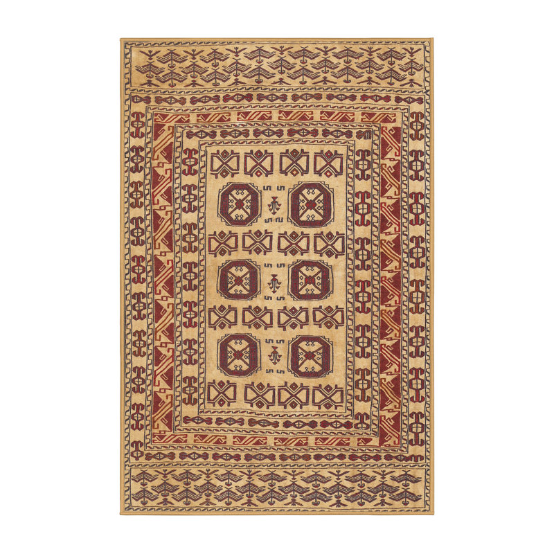 Tapis beige Southwestern, Rectangle 3 pi x 5 pi
